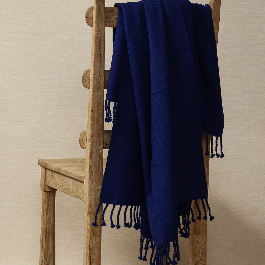 Deep Cobalt Blue Throw