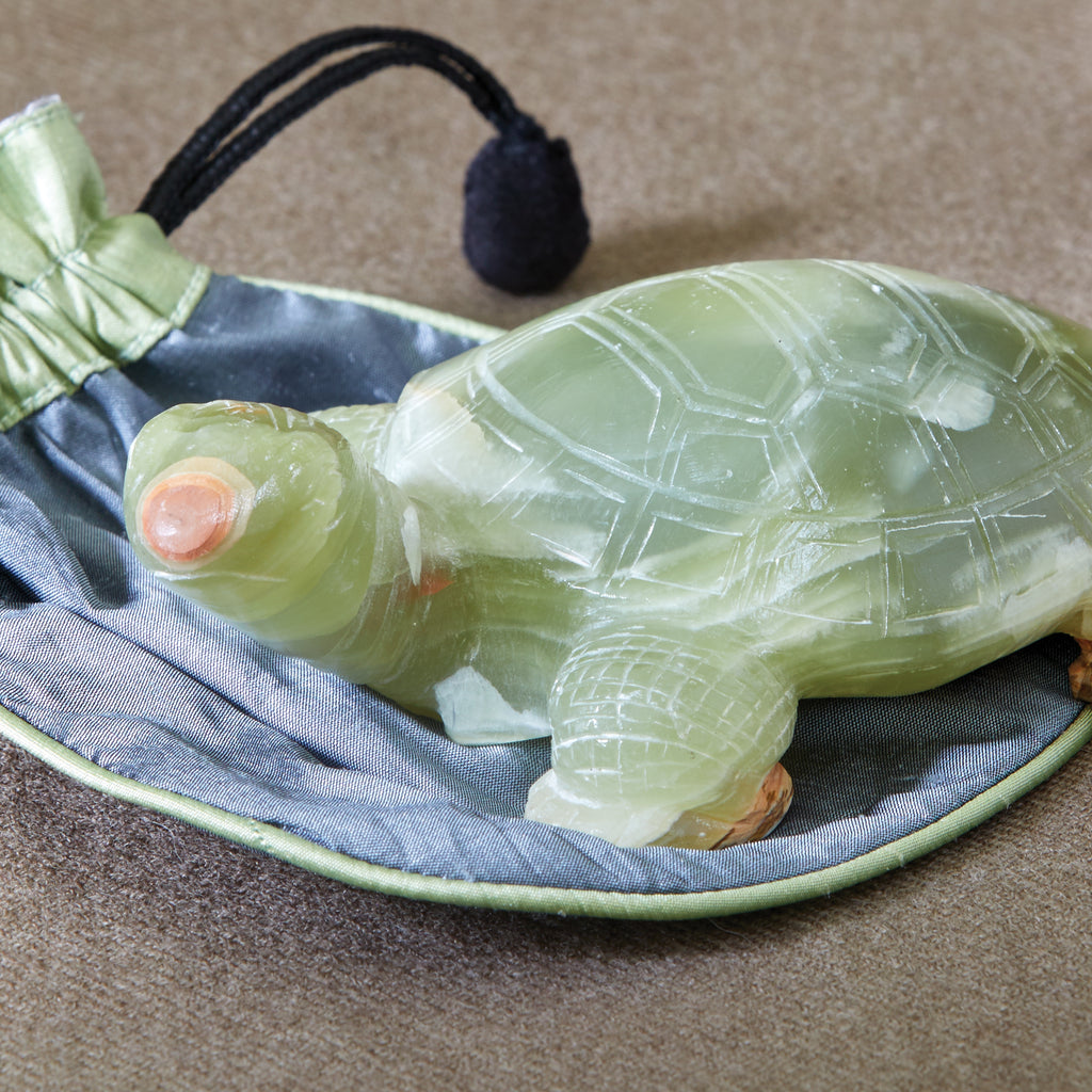 Hai "From the Sea" turtle in emerald green onyx