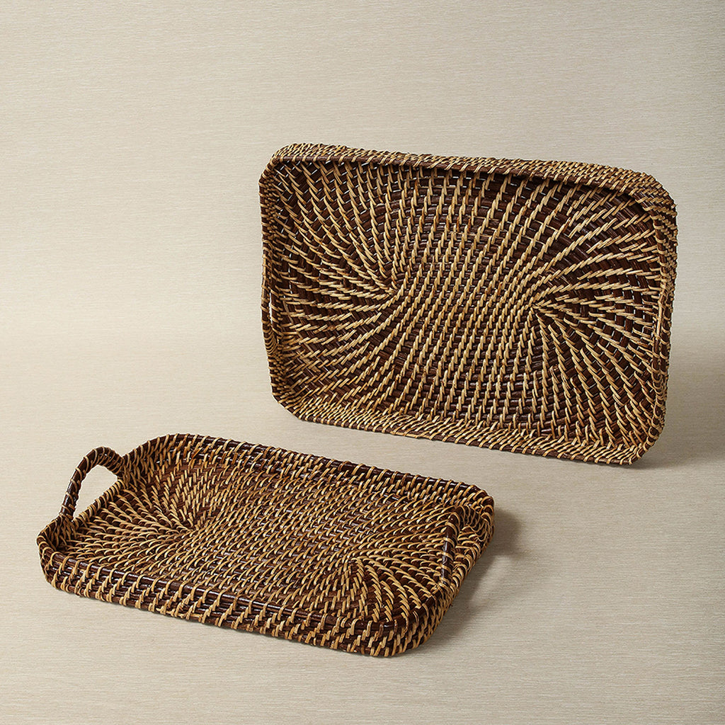 Rectangular brown and natural tray