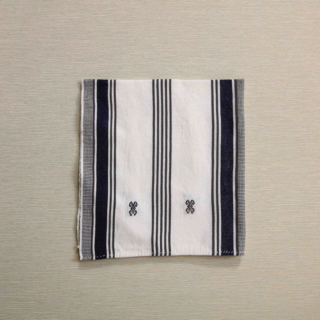 Navy handwoven stripe napkin