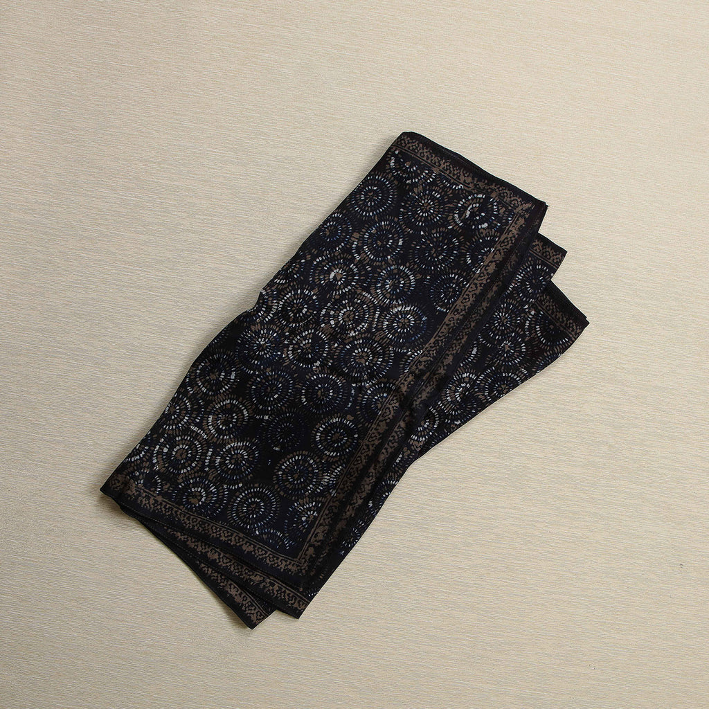 Indigo batik silk scarf