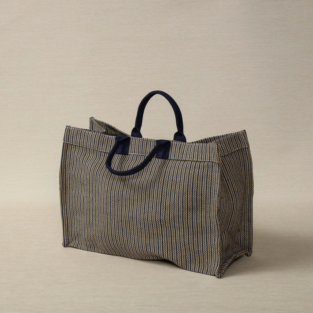 Jute and Cotton striped tote