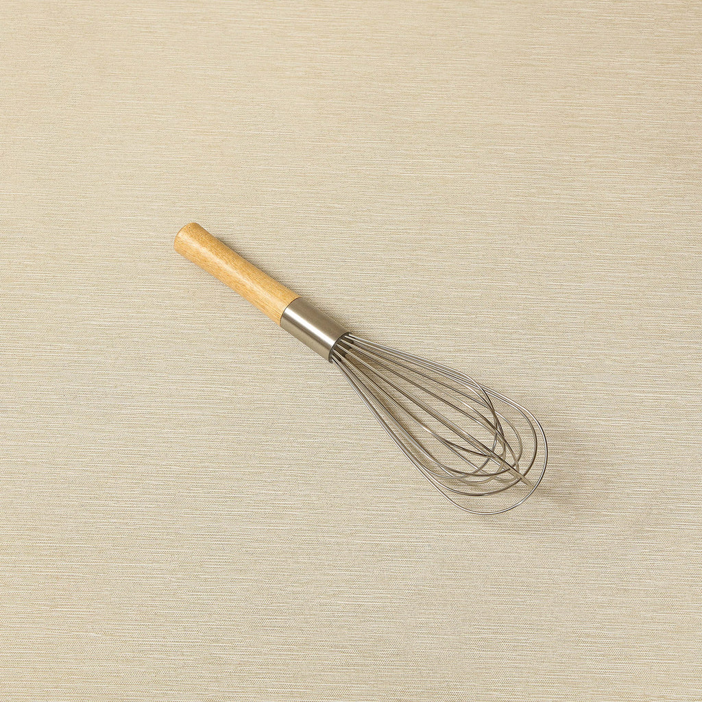 Stainless steel French style whisk with wood handle