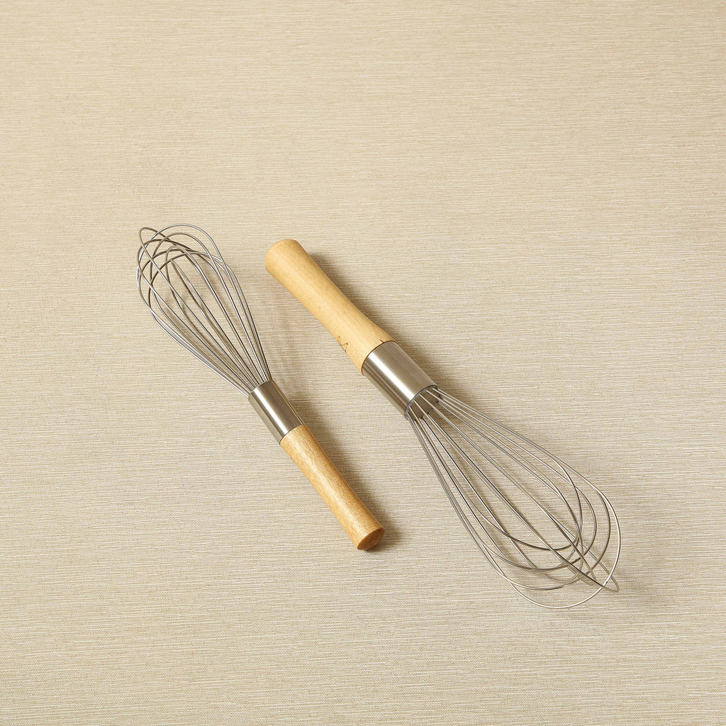 Stainless steel French style whisk with wood handle