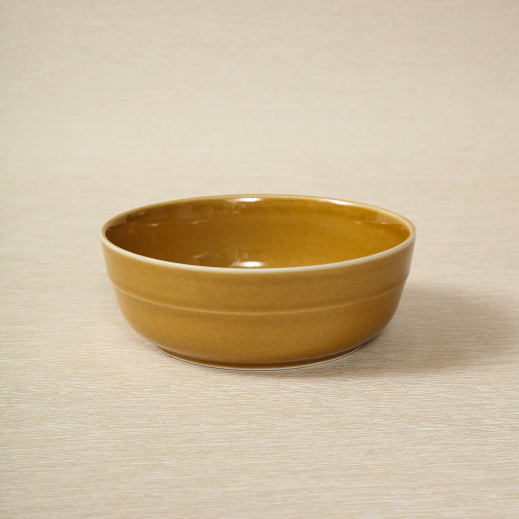 Glazed recycled low wide bowl