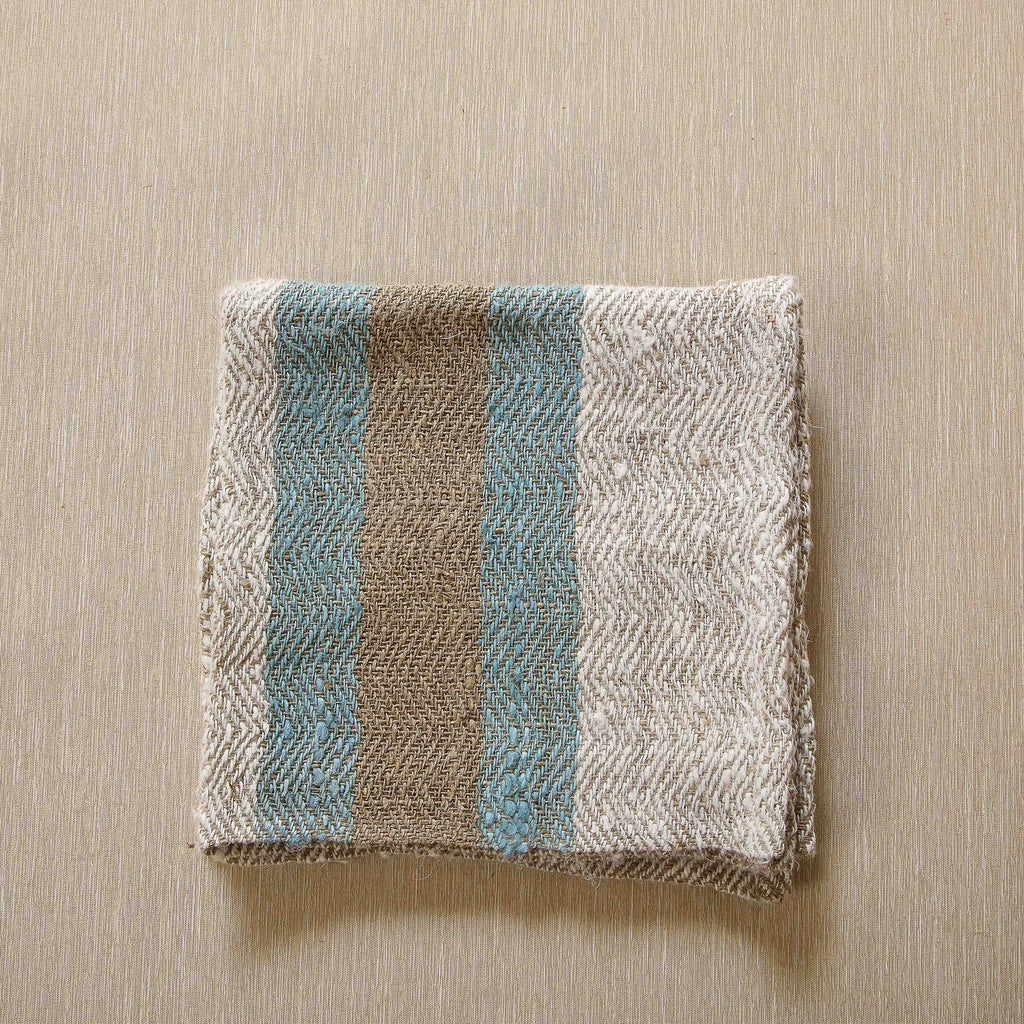 Handspun striped linen napkin