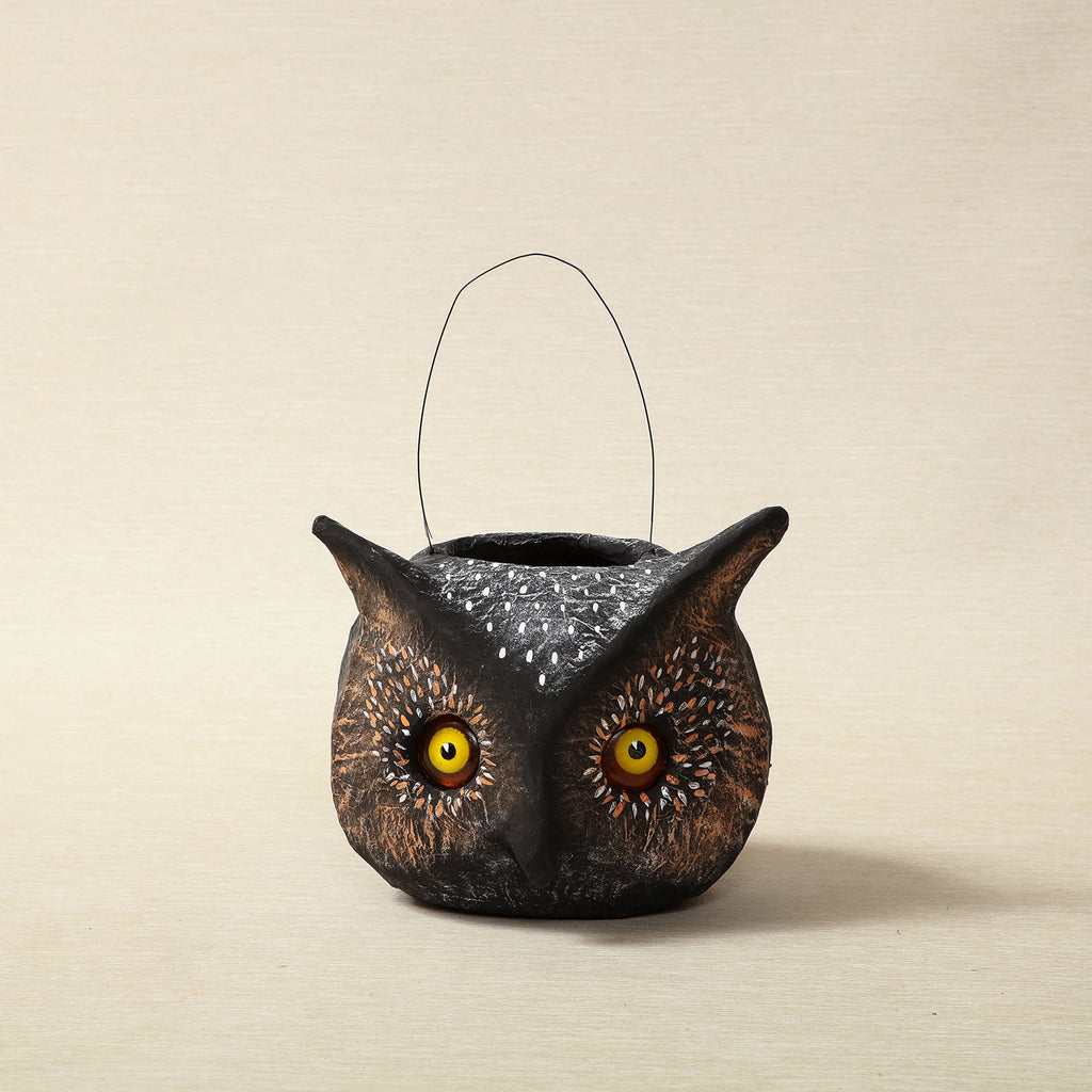 Handpainted Owl Candy Bucket - 8"