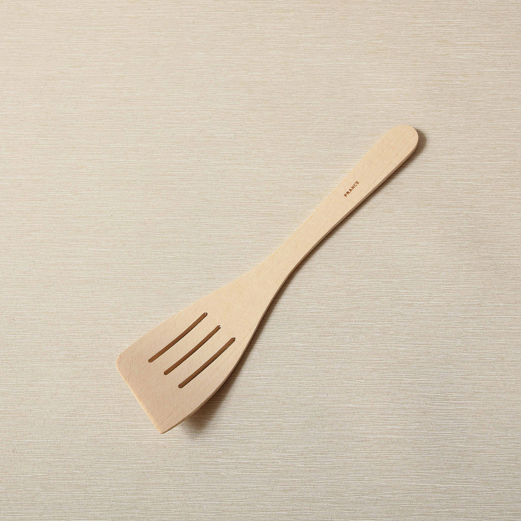 Beechwood 12" Extra Curved Slotted Spatula left handed