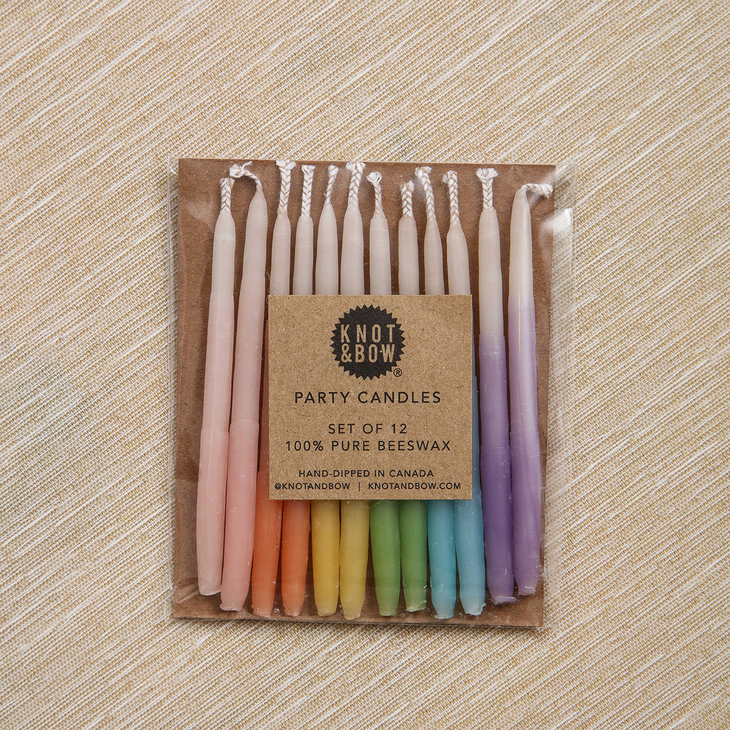 Assorted 3" short ombre mix pastels pure beeswax candles, 12 ct