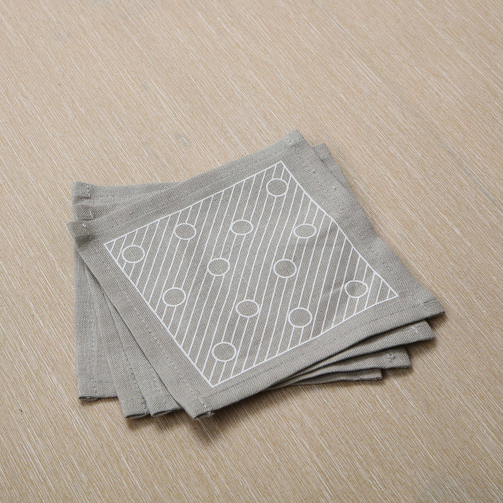 Gray cocktail napkins set