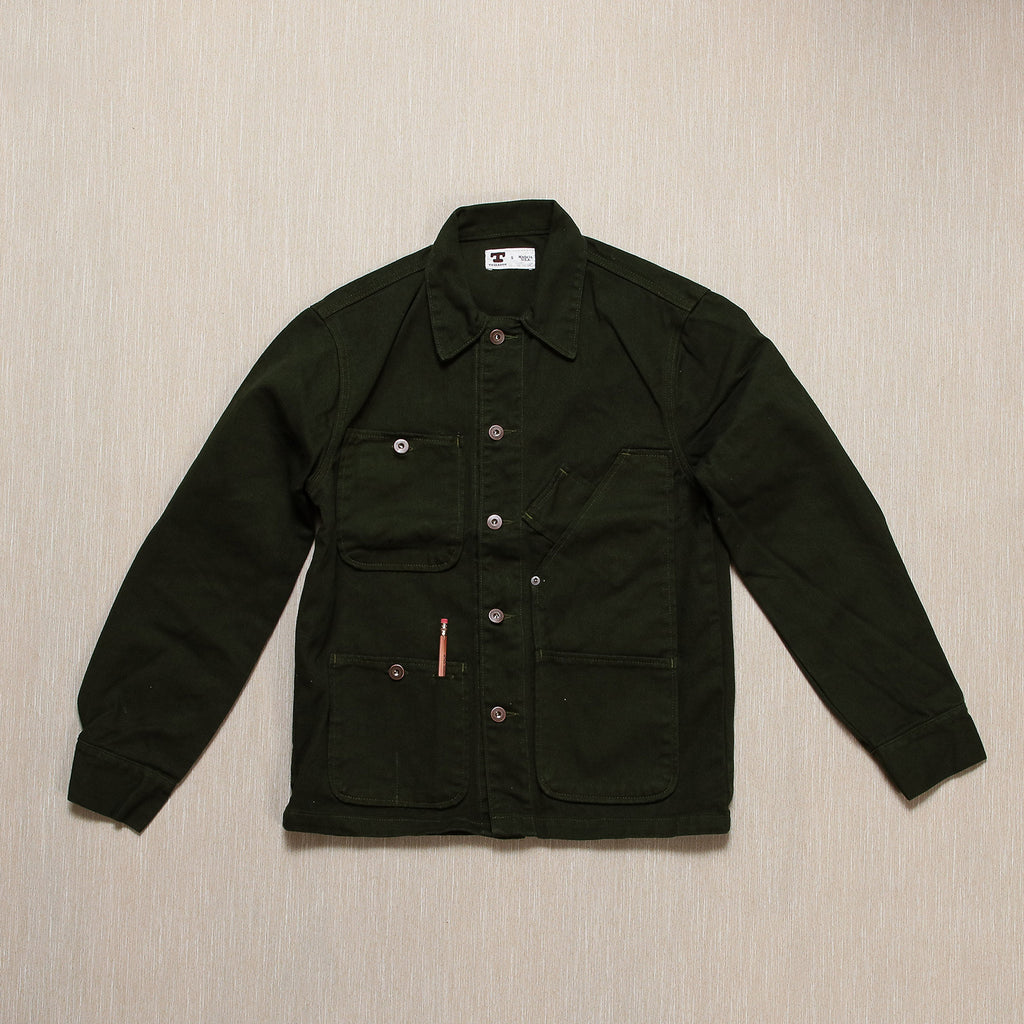 Tellason Garment Dye Green Coverall Jacket