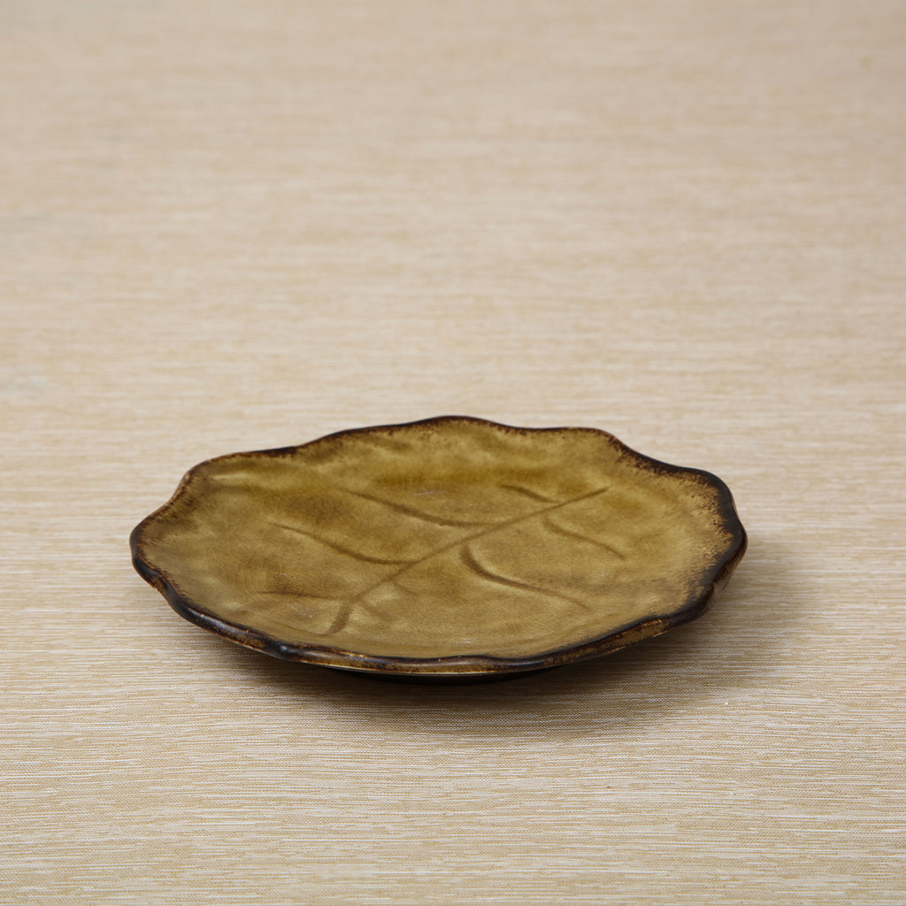 Karatsu small leaf dish