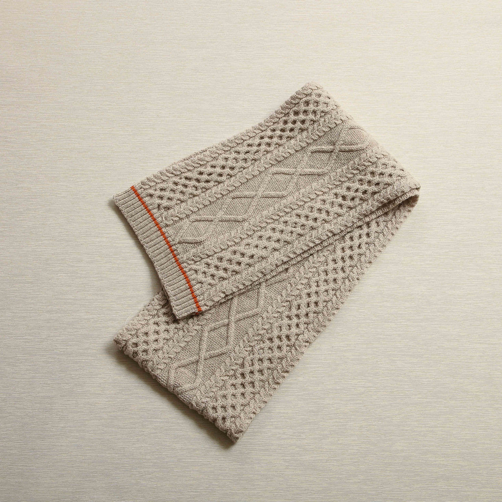 Irish knit honeycomb lambswool scarf