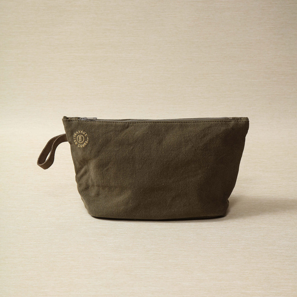 Bronze canvas zippered pouch
