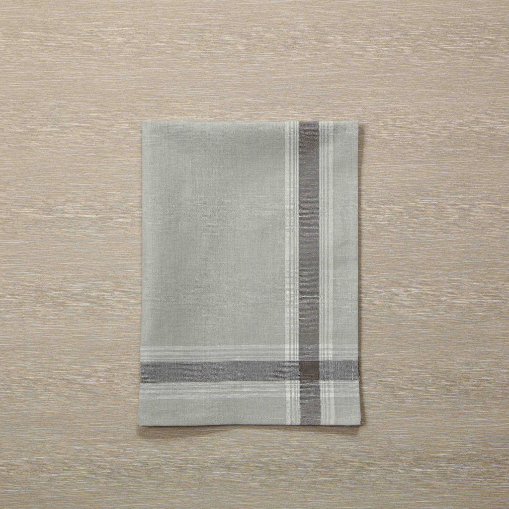 Linen gray with gray border kitchen towel