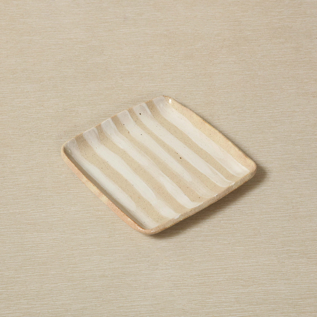 Small square striped plate