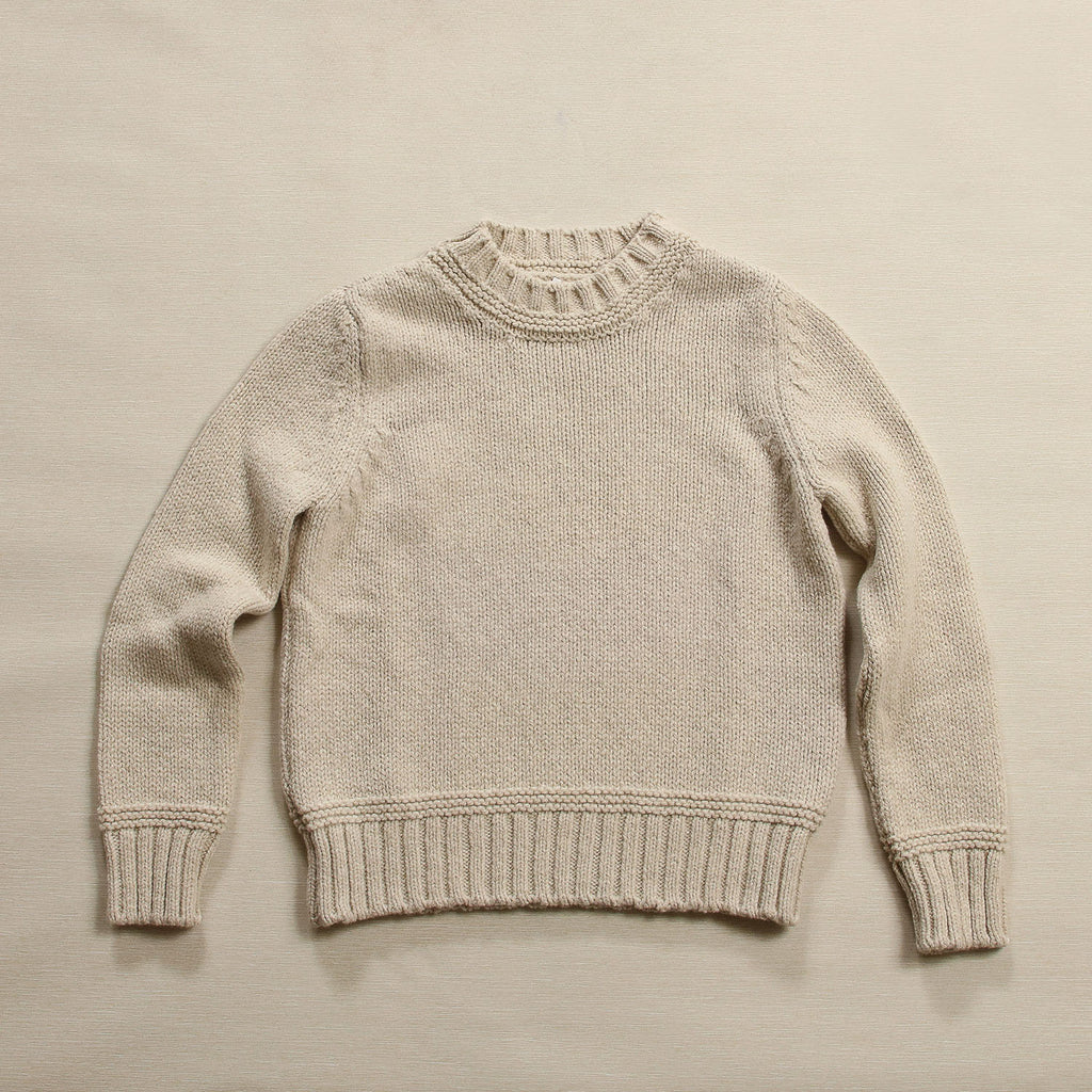 Women's plain crew Irish knit sweater