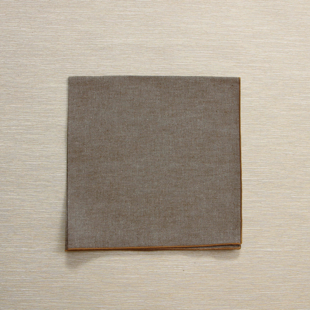 Tan Chambray Napkin with edge stitch