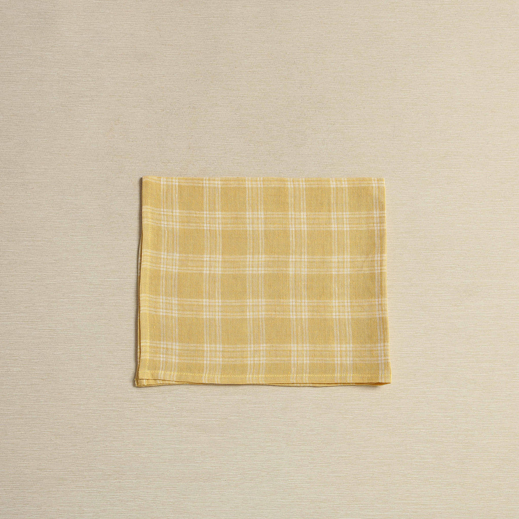Yellow and white plaid napkin