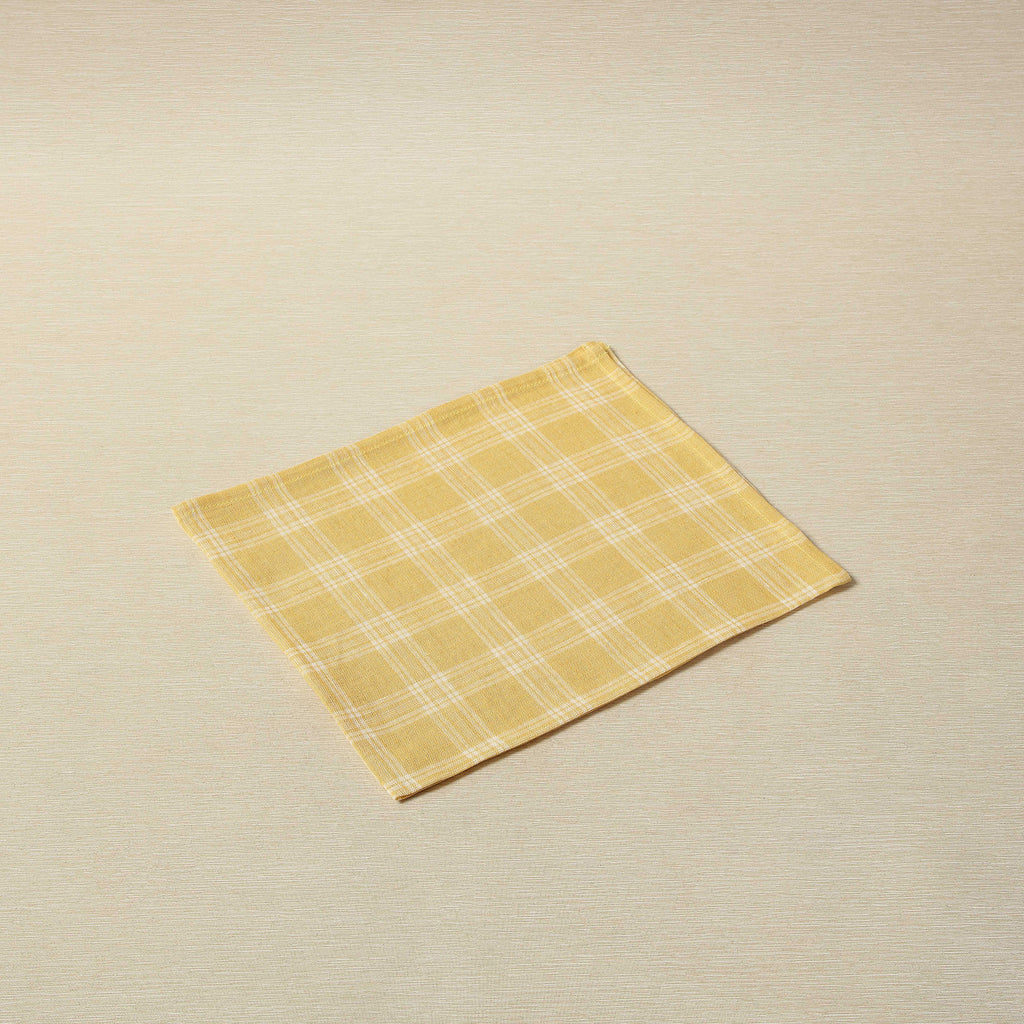 Yellow and white plaid napkin