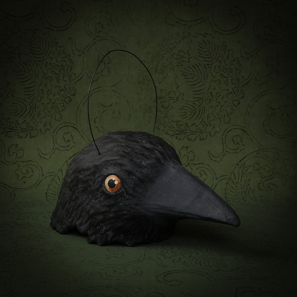 Handpainted midnight raven candy bucket - 17" L