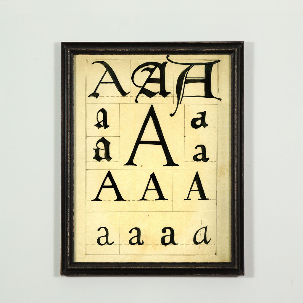Full alphabet, A-Z, framed typograhy prints